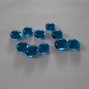 Blauwe glazen counters