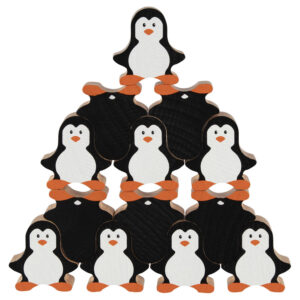 Houten stapel pinguïns